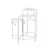Scaffale 3 Ripiani Verniciato Bianco Fioriere Metallo Antico