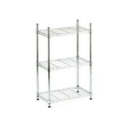 Scaffali 3 Ripiani 60x35 in Metallo Cromato Stretto per Garage Mensole Officina