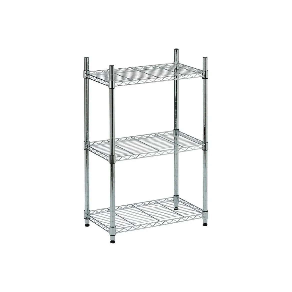 Scaffali 3 Ripiani 60x35 in Metallo Cromato Stretto per Garage Mensole Officina