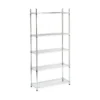 Scaffali 5 Ripiani 90x35 Metallo Cromato Garage Scaffalature Officina Mensole