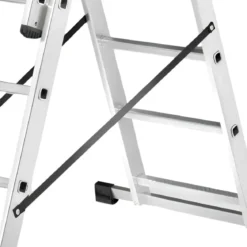 Scala a Sfilo 3 Rampe 6+6+6 Gradini in Alluminio Altezza 4m Max 150kg