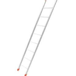 Scala Dritta 8 Gradini in Alluminio da Appoggio Scaletta per Esterno 250cm