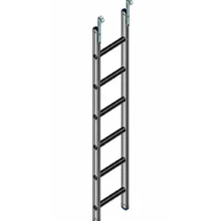 Scala Fissa per Trabattelli Alluminio 216 cm 7 Gradini 150 kg Gancio