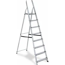 Scala 8 Gradini in Alluminio Domestica Soppalco Scalini Max 150kg Palchettone