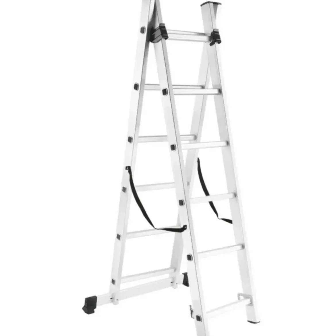 Scala Trasformabile 6+6 Gradini in Alluminio Pieghevole Altezza 2,7m