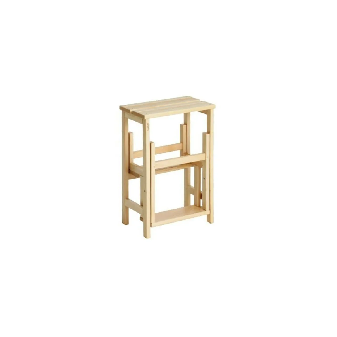 Scaletta 3 Gradini in Legno Salvaspazio Richiudibile Domestica Banchetto Lavoro