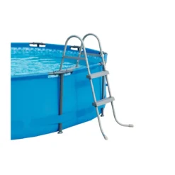 Scaletta per Piscina Fuori Terra 2 Gradini Altezza 84 cm Antiruggine Acciaio
