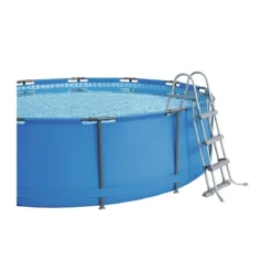 Scaletta per Piscina 3 gradini 107 cm Fuori Terra in Acciaio per Bambini Scala