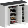Scarpiera 3 Ante Mobile Ingresso Bianco Report 8 Ripiani 114x42x100 cm