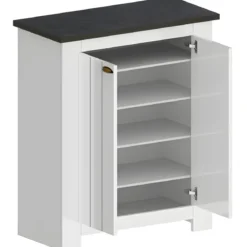 Scarpiera 2 Ante Mobile Ingresso Bianco Report 4 Ripiani 84x42x100 cm