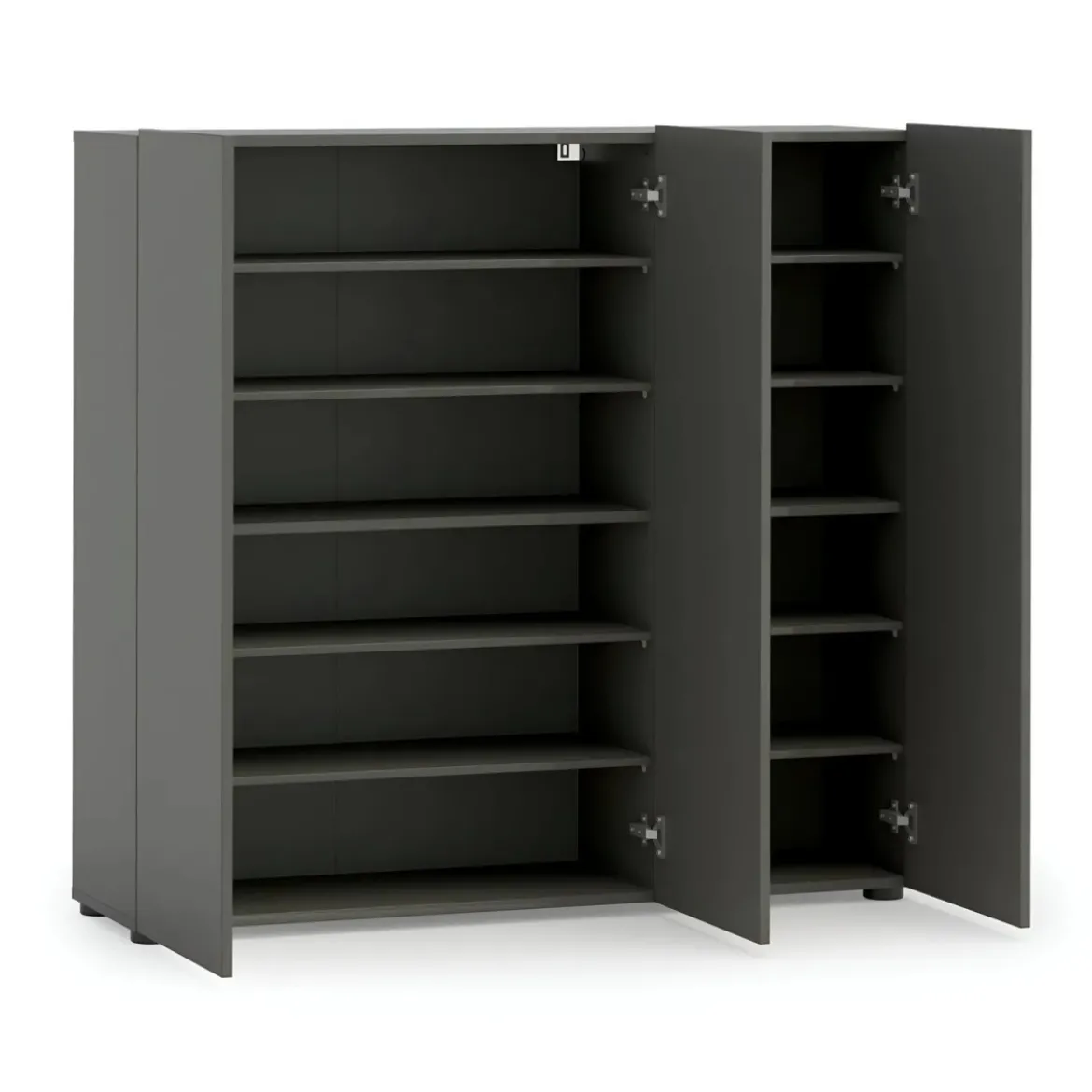 Scarpiera 3 Ante 120x34x115 cm Antracite Moderna