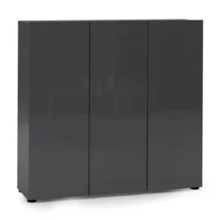 Scarpiera 3 Ante 120x34x115 cm Antracite Moderna
