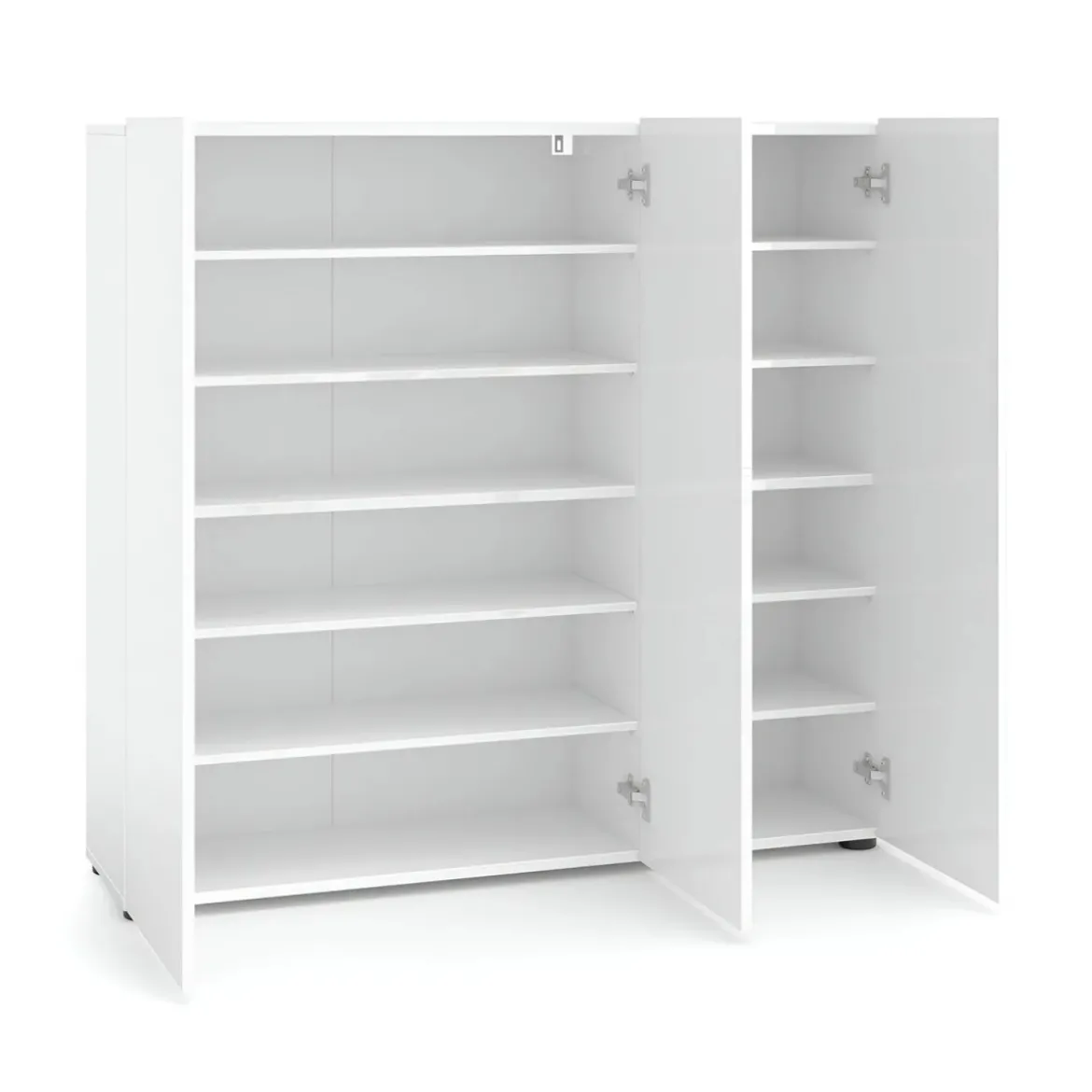 Scarpiera 3 Ante 120x34x115 cm Bianco Mobile Salvaspazio