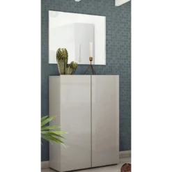 Scarpiera 2 Ante 80x34x114 cm Grigia Salvaspazio