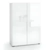 Scarpiera 2 Ante 80x34x114h cm bianco lucido per ingresso