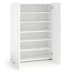Scarpiera 2 Ante 80x34x114h cm bianco lucido per ingresso