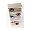 Scarpiera Bianco 4 Ante a Specchio Ribalta Doppia con Cassetto Porta Scarpe Slim