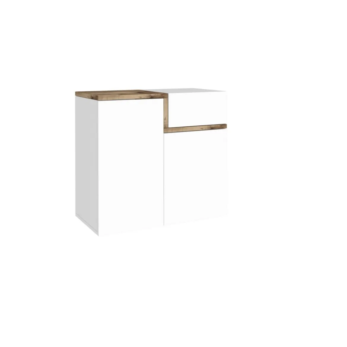 Scarpiera Bianco e Acero Mobile da Ingresso Porta Scarpe con 2 Ante