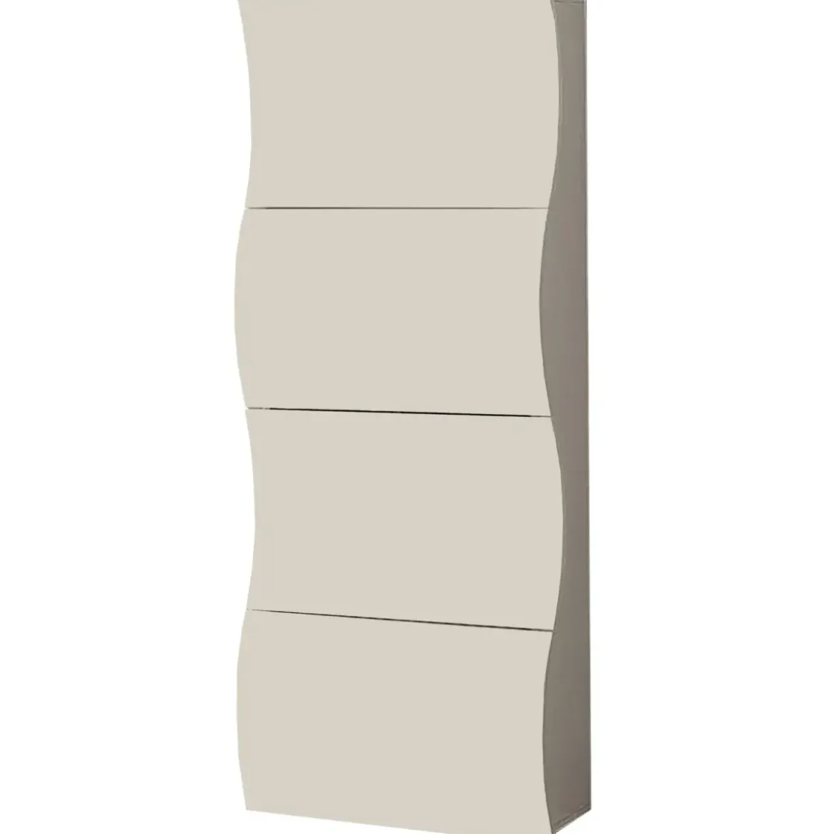 Scarpiera da Ingresso in Legno 4 Ante a Ribalta Beige Cachemire