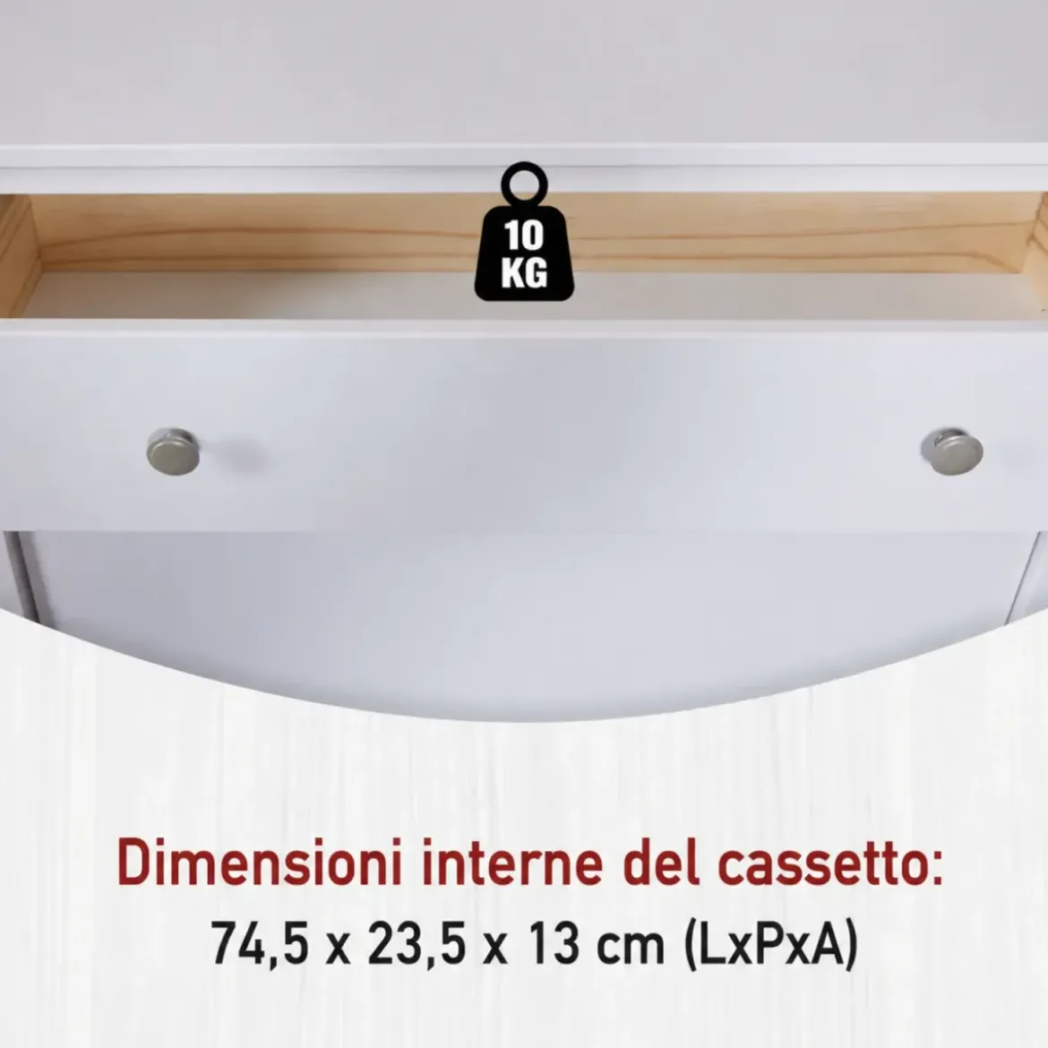 Scarpiera da Ingresso Mobile con 2 Ante Ribalta Cassetto Legno Bianco
