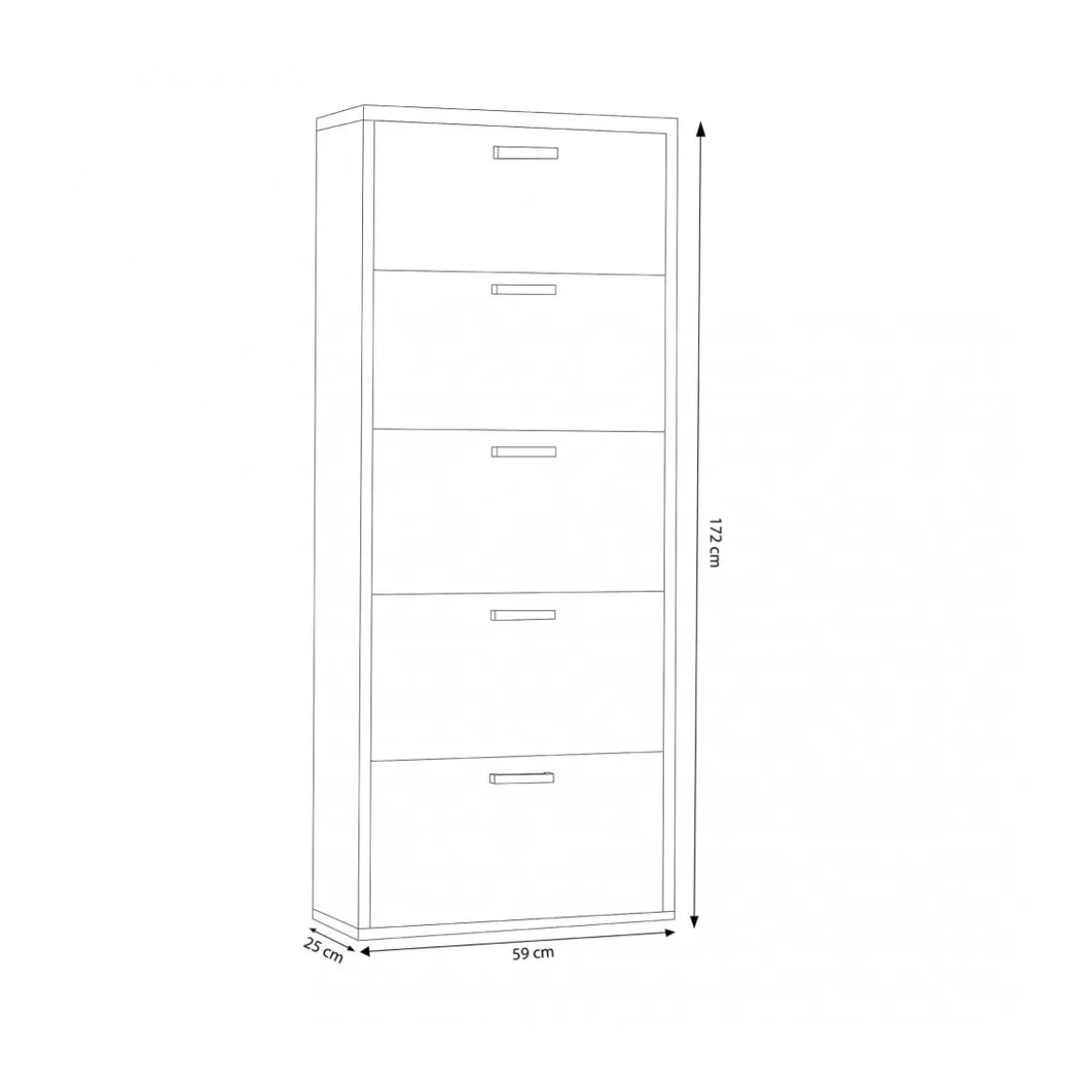 Scarpiera Design Slim Moderno Olmo in Legno 5 Ante Salvaspazio in Legno Per Ingresso