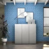 Scarpiera Grigia 3 Ante 120x34x115 cm Melaminico Laccato