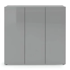 Scarpiera Grigia 3 Ante 120x34x115 cm Melaminico Laccato