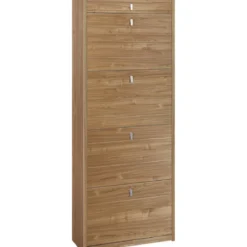 Scarpiera Legno Noce 4 Ante Cassetto Ribalta Doppia 20 Paia Porta Scarpe