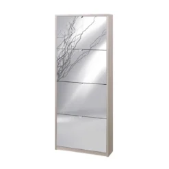 Scarpiera Olmo 4 Ante Ribalta con Specchio Slim Salvaspazio Portascarpe 10 paia