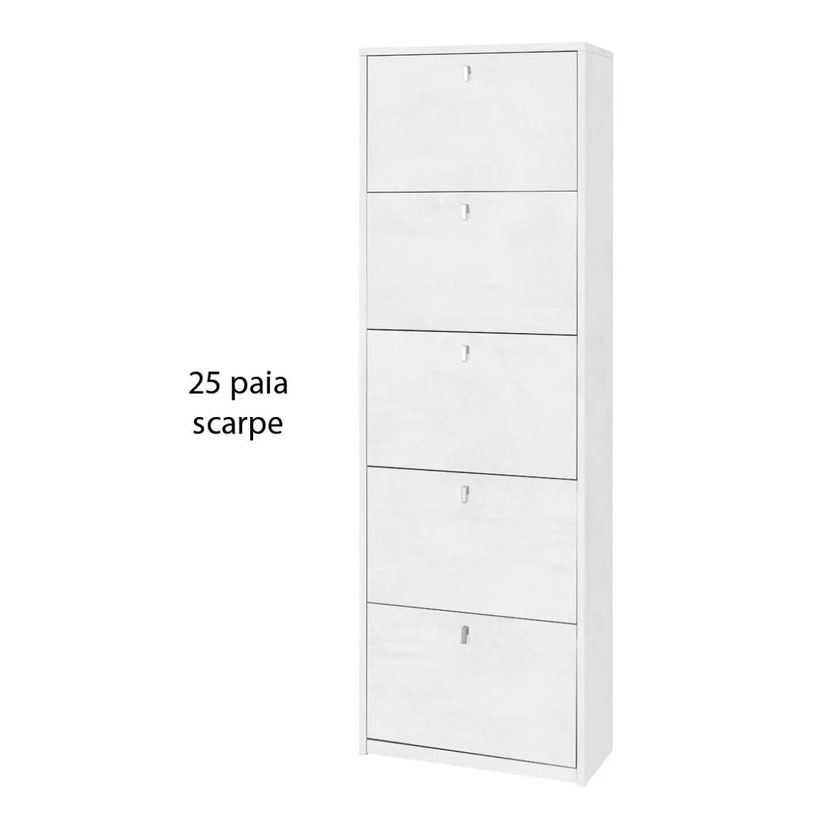 Scarpiera 25 paia 5 Ante a Ribalta Doppia Ossido Bianco Portascarpe Salvaspazio