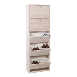 Scarpiera 25 paia 5 Ante a Ribalta Doppia Bianco Portascarpe Salvaspazio Slim