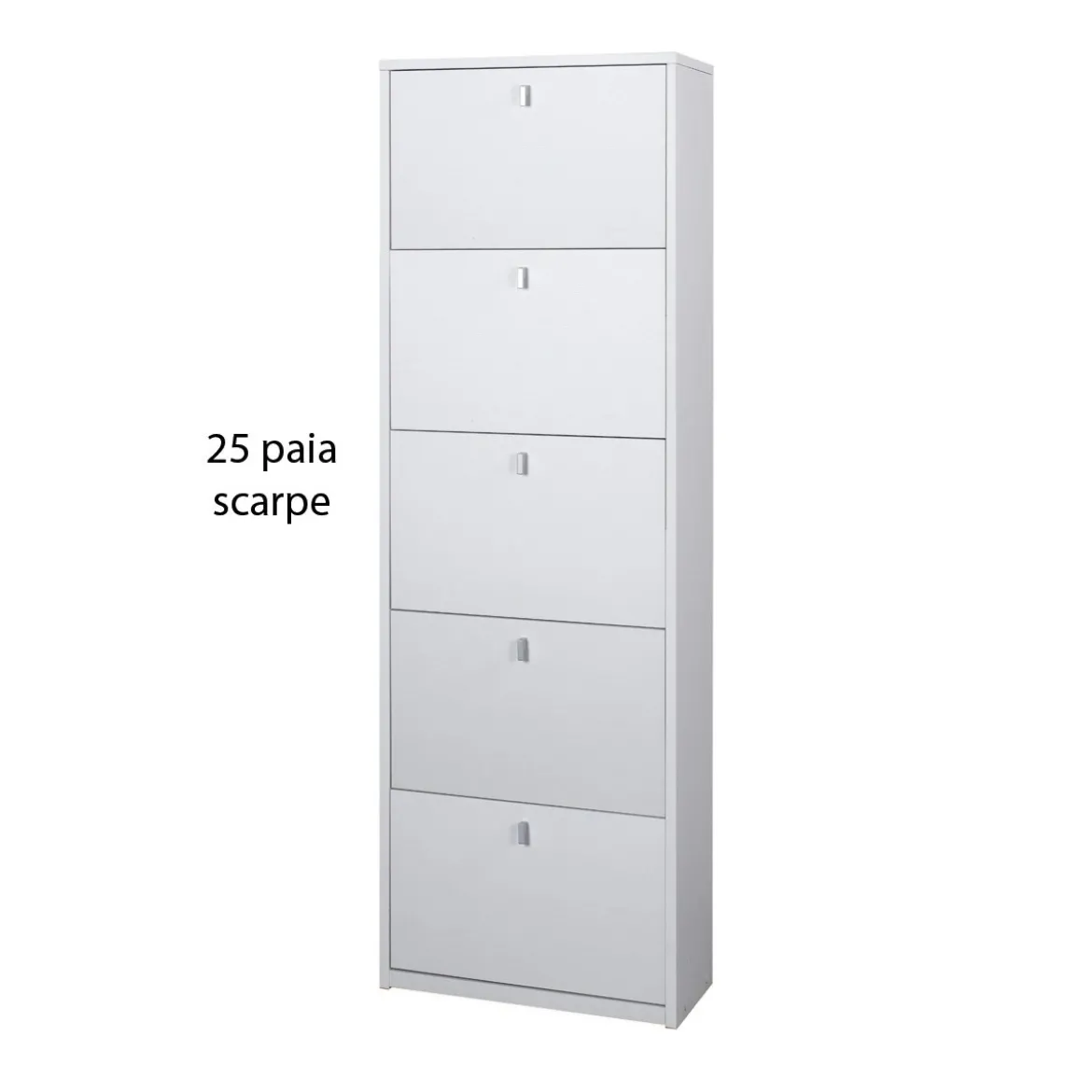 Scarpiera 25 paia 5 Ante a Ribalta Doppia Bianco Portascarpe Salvaspazio Slim