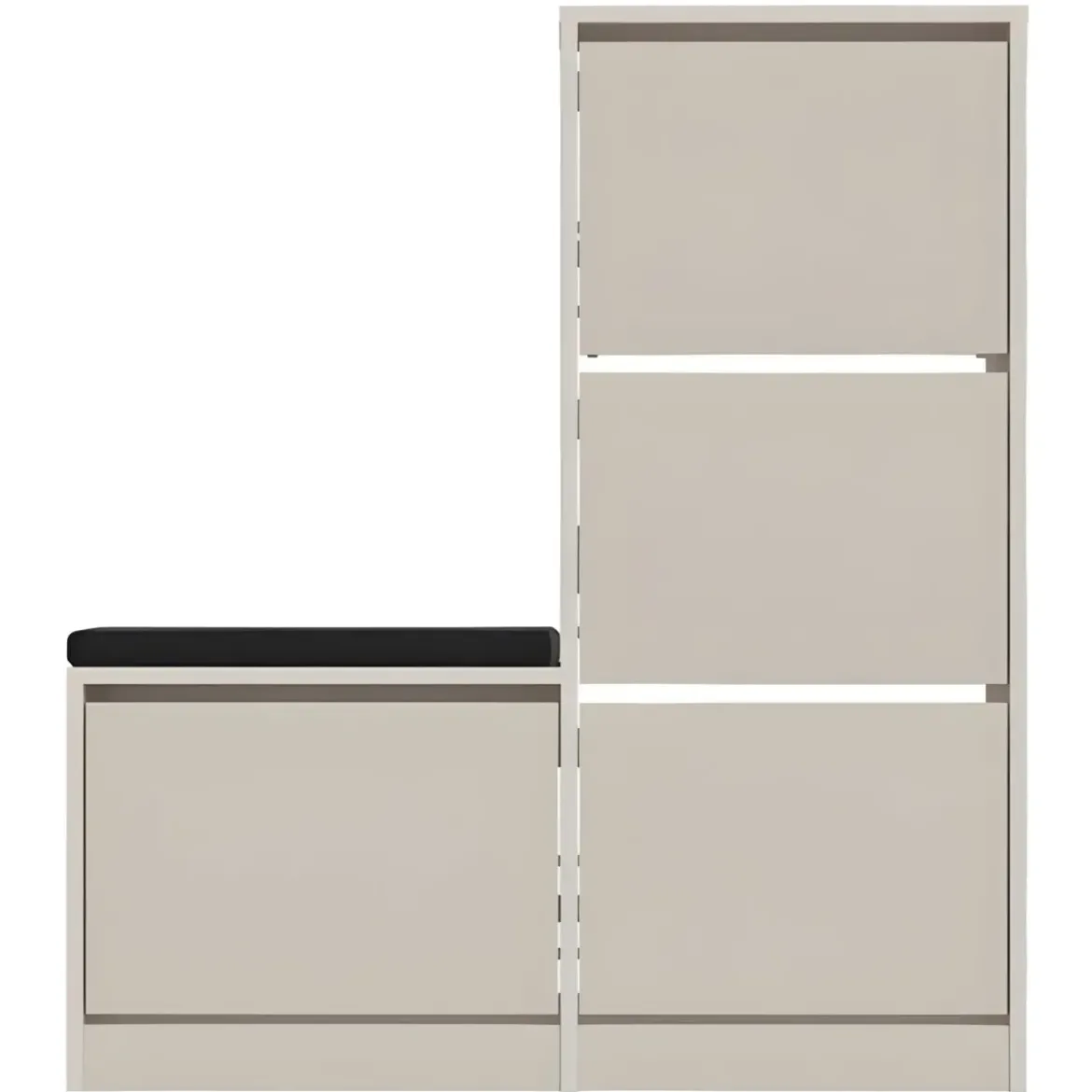 Scarpiera Salvaspazio Ingresso 4 Ante Ribalta Panca Imbottita Beige