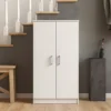 Scarpiera Salvaspazio in Legno Armadio Portascarpe Mobile 2 Ante con Ripiani