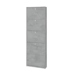 Scarpiera Slim 5 Ante Ribalta Grigio in Legno Porta Scarpe Mobiletto Salvaspazio