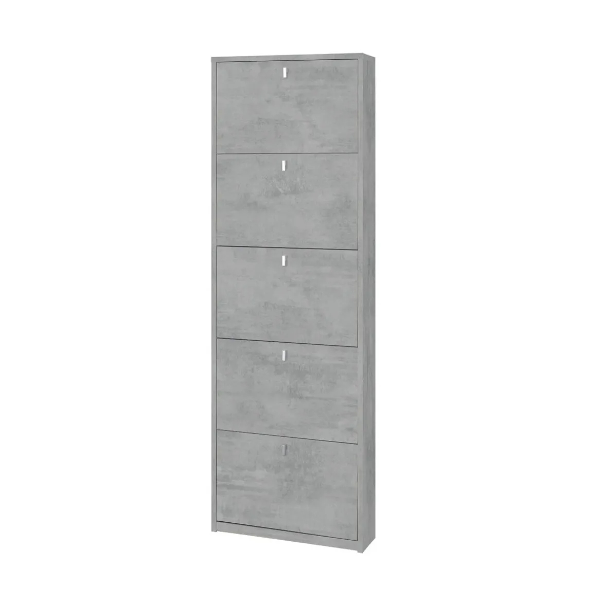 Scarpiera Slim 5 Ante Ribalta Grigio in Legno Porta Scarpe Mobiletto Salvaspazio