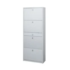 Scarpiera Slim Bianca 4 Ante Ribalta con Cassetto Portascarpe Mobile Salvaspazio