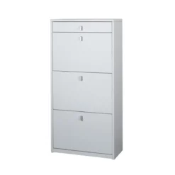 Scarpiera Slim Bianca 3 Ante Ribalta con Cassetto Portascarpe Mobile Salvaspazio