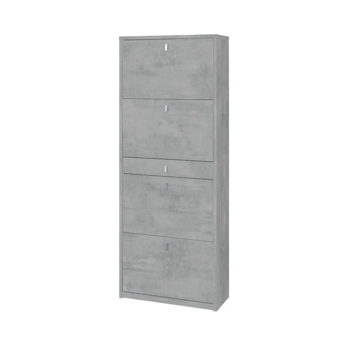 Scarpiera Slim Grigio 4 Ante Ribalta con Cassetto Portascarpe Mobile Salvaspazio