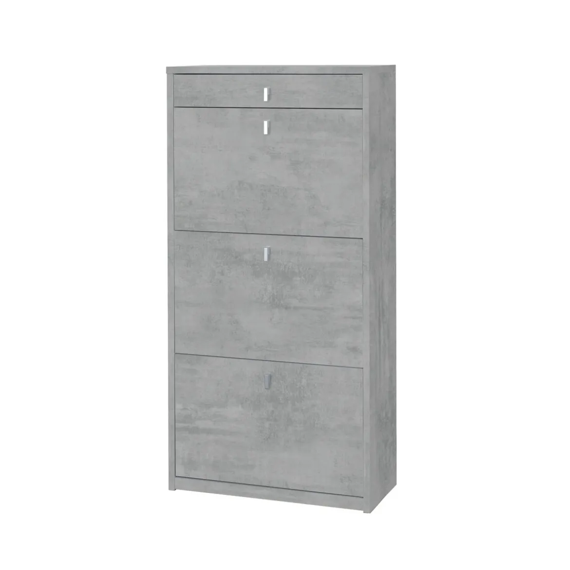 Scarpiera Slim Grigio 3 Ante Ribalta con Cassetto Portascarpe Mobile Salvaspazio