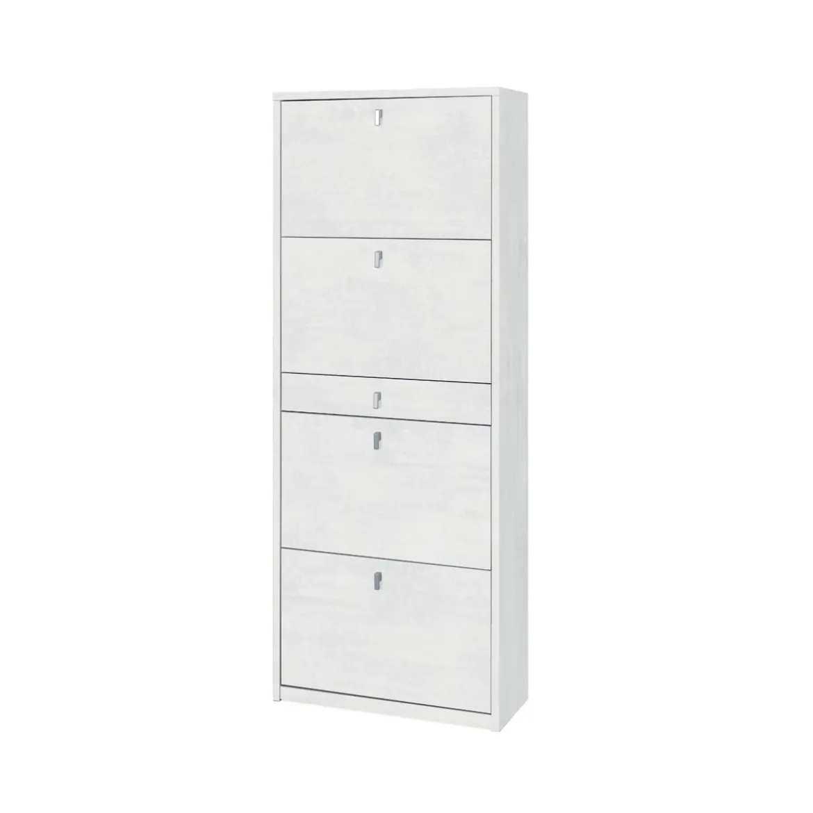 Scarpiera Slim Ossido 4 Ante Ribalta con Cassetto Porta Scarpe Mobile Kit Legno