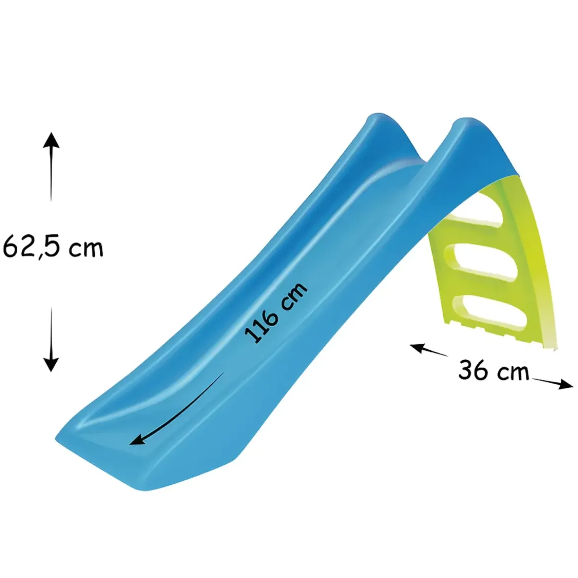Scivolo Bambini 116 cm con Attacco Acqua e Scaletta 3 Gradini Celeste