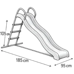 Scivolo per Bambini in Acciaio da Giardino Verde 95x185x105 cm
