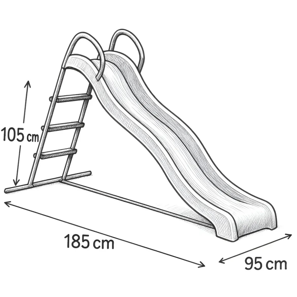 Scivolo per Bambini in Acciaio da Giardino Verde 95x185x105 cm