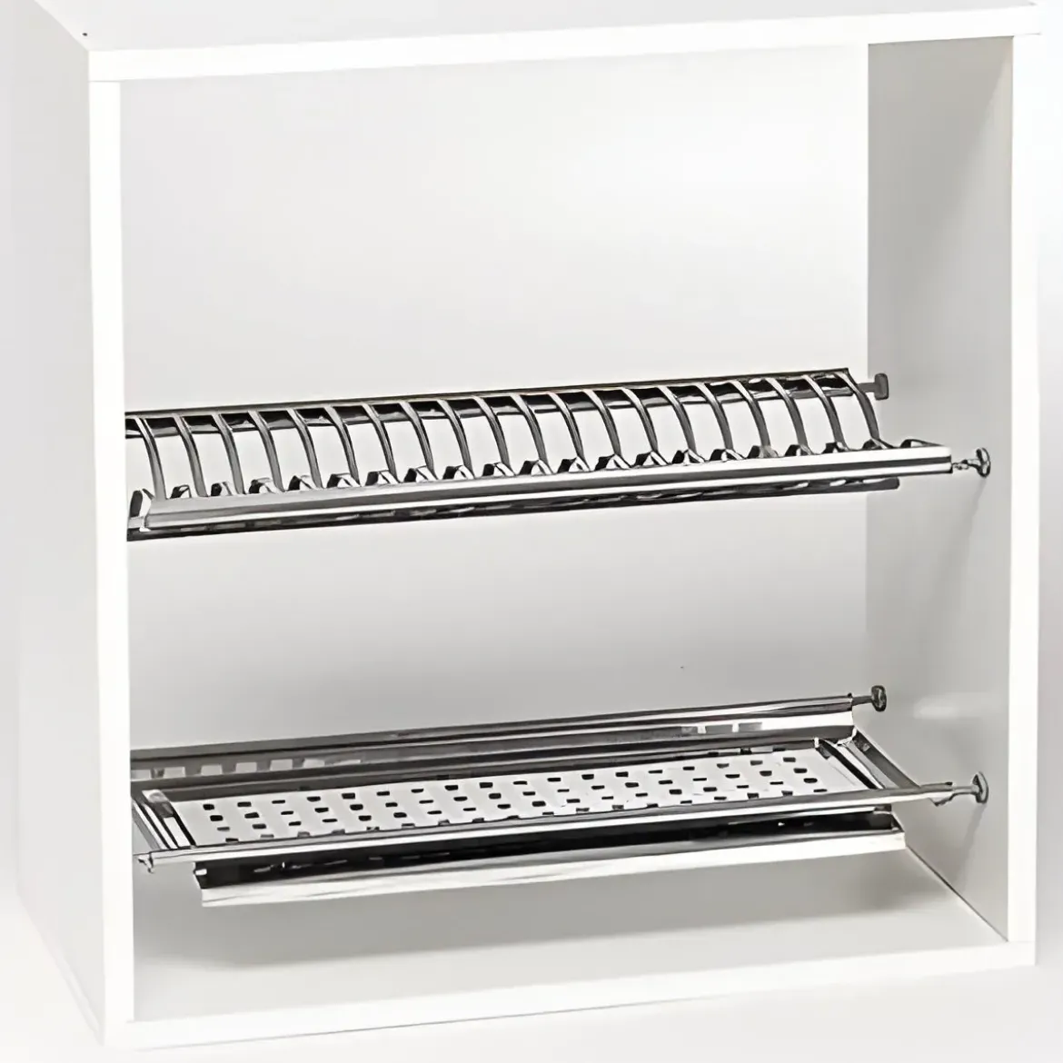 Scolapiatti per Cucina a Incasso con Vassoio Salvagocce per Piatti 86 cm