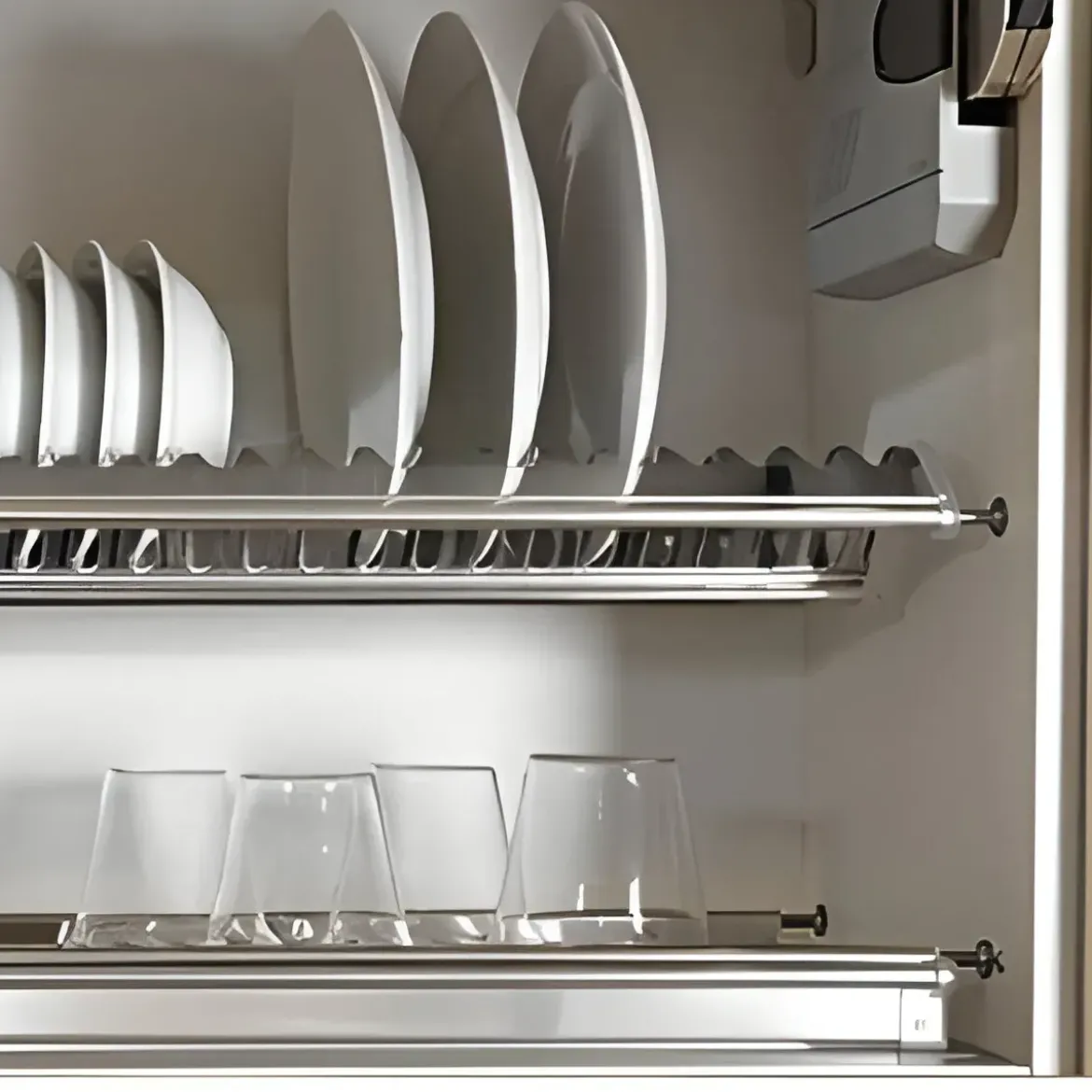 Scolapiatti per Cucina a Incasso con Vassoio Salvagocce per Piatti 86 cm