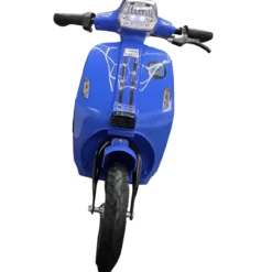Scooter Elettrico Blu per Bambini 24V Sedile Pelle Ruote Pneumatiche