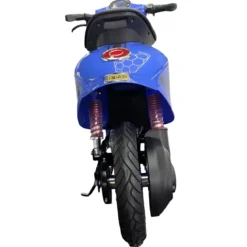 Scooter Elettrico Blu per Bambini 24V Sedile Pelle Ruote Pneumatiche