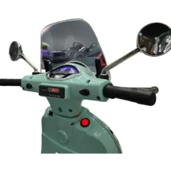 Scooter Elettrico per Bambini Vespa GT 12V Verde Sedile in Pelle Luci