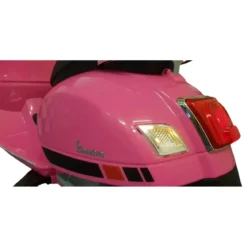 Scooter Elettrico per Bambini Vespa GT 12V Rosa Sedile in Pelle Luci